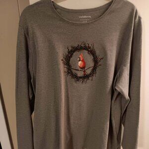 woman's croft & barrow Winter Cardinal top NEW 2X long sleeves